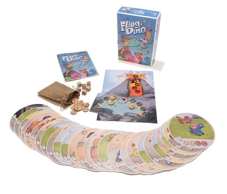 Flieg, Dino!  Enstanden in der Zusammenarbeit von NACOA Deutschland e.V. (Hanna Rosebrock, Andrea Landmann) und playing history kooperatives Spiel für Kinder ab 4 Jahren Preis: 32,00 EUR (inkl. Versand)